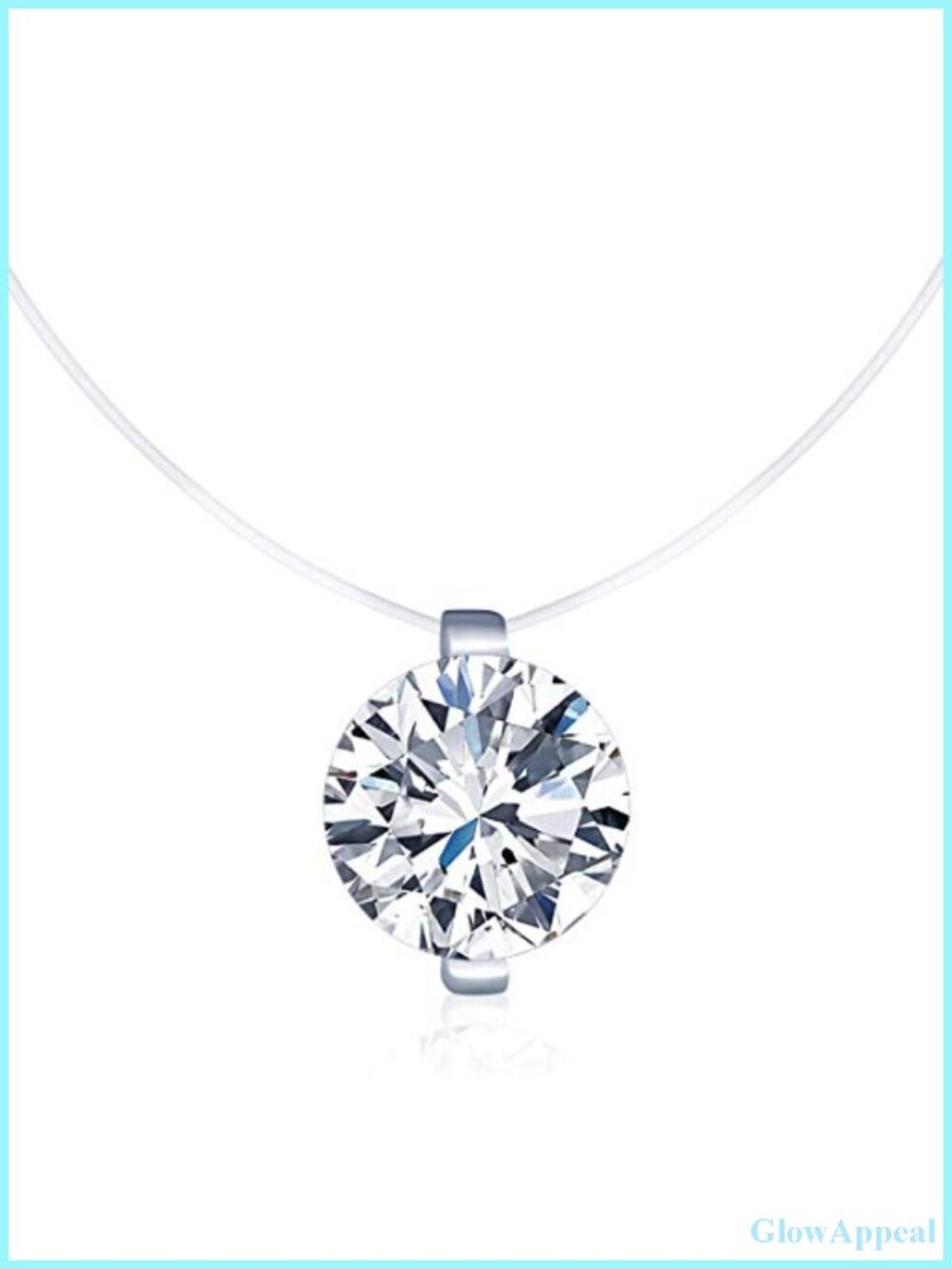 925 Sterling Silver Solitaire Pendant Necklace with Cubic Zirconia